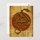 ゴールデンドラゴンサン |アンティークスタイル ポストカード (正面/裏面)