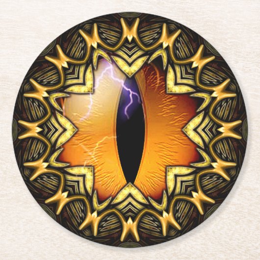 ゴールデンドラゴンズアイ ラウンドペーパーコースター (正面)