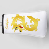 ゴールデンドラゴンデザイン ゴルフヘッドカバー (正面)