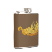 ゴールデンドラゴンビニールフラ包まれたスク フラスク (右)