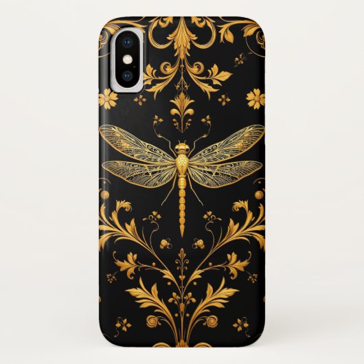 ゴールデンドラゴンフラワーモチーフ装飾 Case-Mate iPhoneケース (裏面)