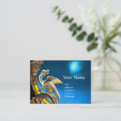 ゴールデンドラゴンブルーサファイアモノグラム金ゴールドメタリック 名刺 (スタンド正面)