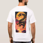 「ゴールデンドラゴンライジング:伝統とVの融合 Tシャツ (裏面)