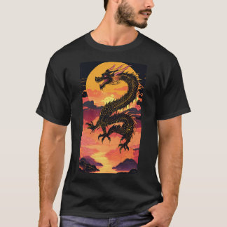 「ゴールデンドラゴンライジング:伝統とVの融合 Tシャツ