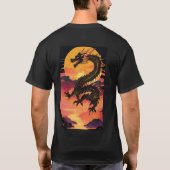「ゴールデンドラゴンライジング:伝統とVの融合 Tシャツ (裏面)