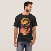 「ゴールデンドラゴンライジング:伝統とVの融合 Tシャツ (正面フル)