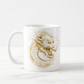ゴールデンドラゴン中国のドラゴン コーヒーマグカップ (左)