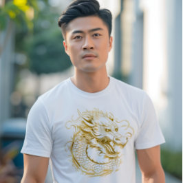 ゴールデンドラゴン中国のドラゴン Tシャツ