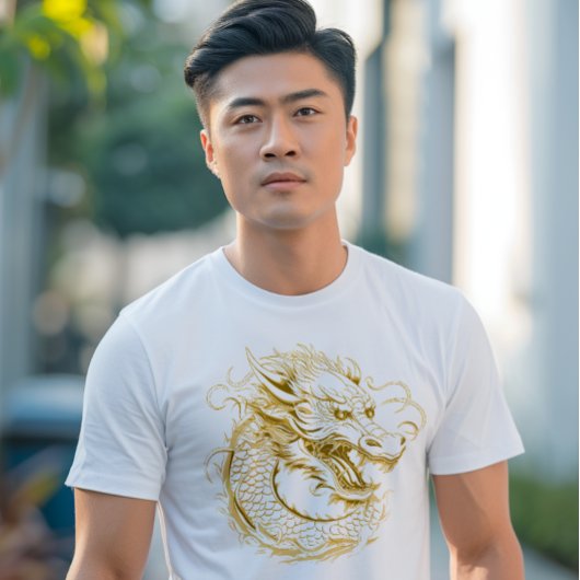 ゴールデンドラゴン中国のドラゴン Tシャツ