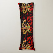 ゴールデンドラゴン火オンラッキー・エネルギー ボディピロー (正面縦)