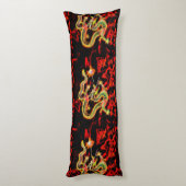 ゴールデンドラゴン火オンラッキー・エネルギー ボディピロー (裏面 (縦))