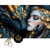 ゴールデンドラゴン魅惑の女性のファンタジーデコパージュ 薄葉紙