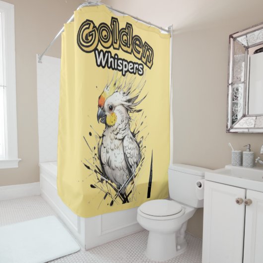 ゴールデンドリームズ | 繊細な鳥の水色 シャワーカーテン (インサイチュ)