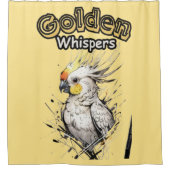 ゴールデンドリームズ | 繊細な鳥の水色 シャワーカーテン (正面)