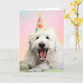 ゴールデンドルとパーティーハット カード (黄色い花)