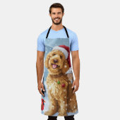 ゴールデンドルウィンターワンダーランドクリスマスジョイ エプロン (着用した状態)