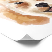 ゴールデンドルウォーターイラストレーションドッグズネーム ポスター (角)