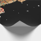 ゴールデンドルクリスマスサンタおもしろい犬愛好者ギフト ラッピングペーパー (角)