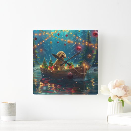 ゴールデンドルクリスマスフェスティバル航海 スクエア壁時計 (ホーム)