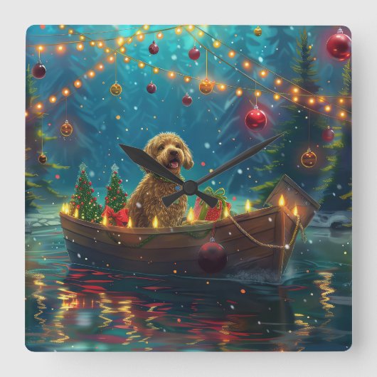 ゴールデンドルクリスマスフェスティバル航海 スクエア壁時計 (正面)