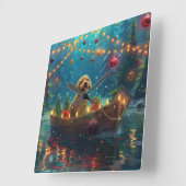 ゴールデンドルクリスマスフェスティバル航海 スクエア壁時計 (傾斜)