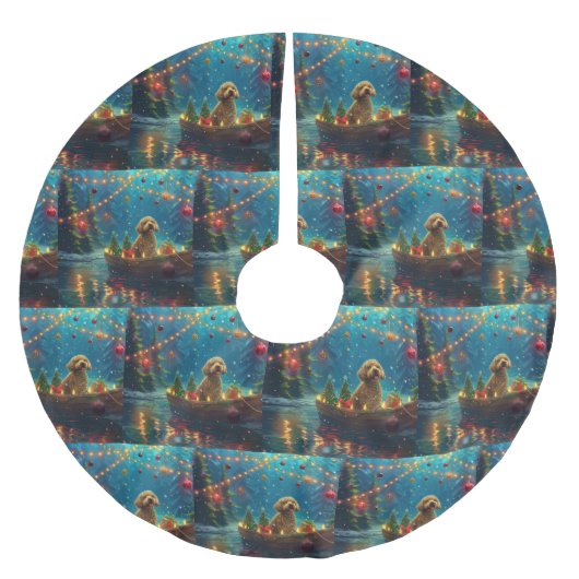 ゴールデンドルクリスマスフェスティバル航海 ブラッシュドポリエステルツリースカート (正面)