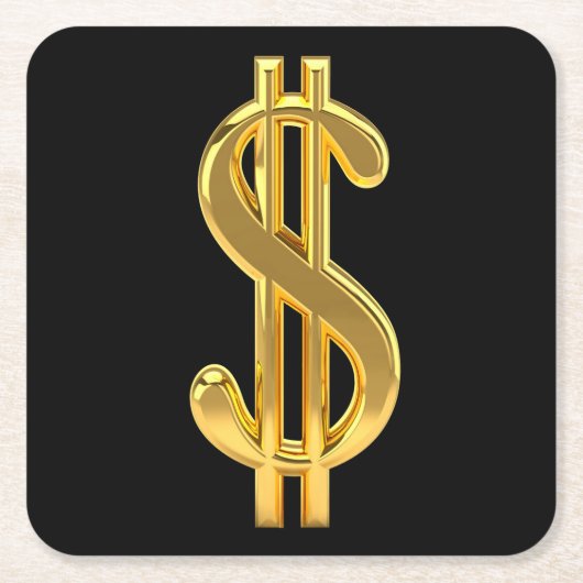 ゴールデンドルサインコースター スクエアペーパーコースター (正面)