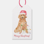 ゴールデンドルサンタギフトラベルカスタムクリスマスドッグ ギフトタグ (正面)