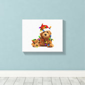 ゴールデンドルサンタドッグ キャンバスプリント (インサイチュ (ウッドフロア))