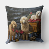 ゴールデンドルスノーリースレイクリスマスデコール クッション (裏面)