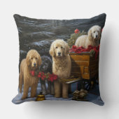 ゴールデンドルスノーリースレイクリスマスデコール クッション (正面)