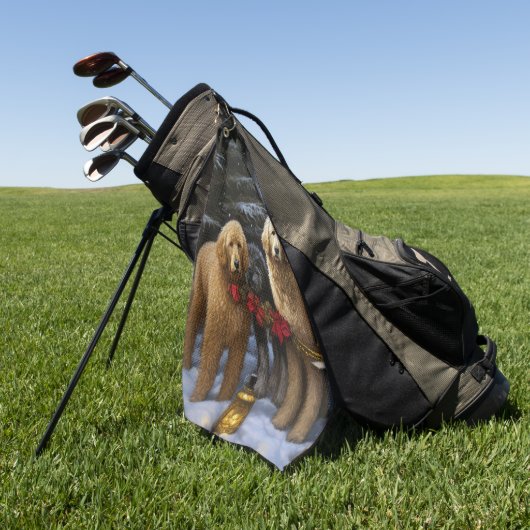 ゴールデンドルスノーリースレイクリスマスデコール ゴルフタオル (グリーン)