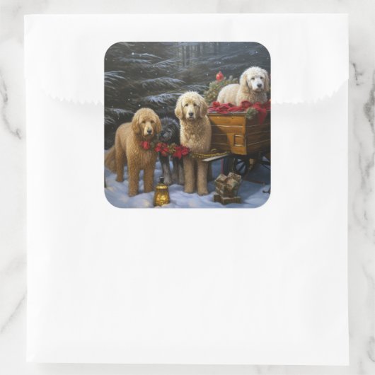 ゴールデンドルスノーリースレイクリスマスデコール スクエアシール (バッグ)