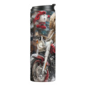 ゴールデンドルドッグオートバイクリスマスに乗る タンブラー (回転左)