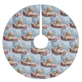 ゴールデンドルドッグクリスマスフェスティバル ブラッシュドポリエステルツリースカート (正面)