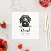 ゴールデンドルドッグスケッチパーソナライズされた応援 スタンダードカクテルナプキン (インサイチュ)