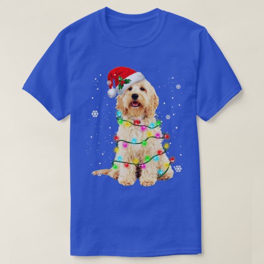 ゴールデンドルドッグツリークリスマスセータークリスマスペットD Tシャツ (デザイン正面)