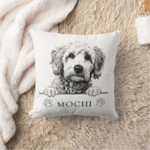 ゴールデンドルドッグハンドパーソナライズされたスケッチ クッション (ブランケット)