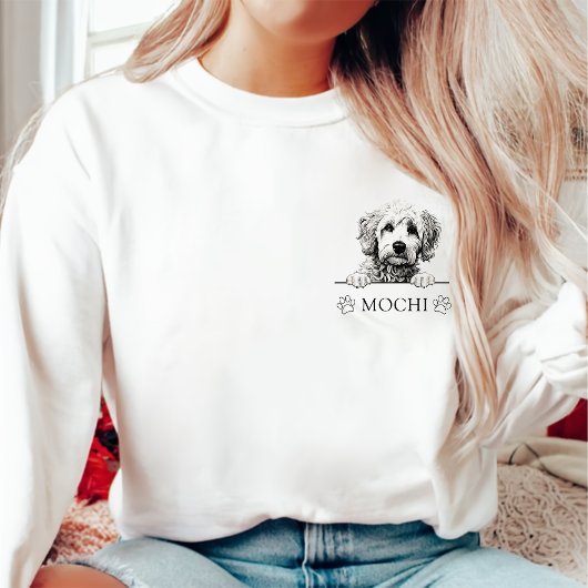 ゴールデンドルドッグハンドパーソナライズされたスケッチ スウェットシャツ