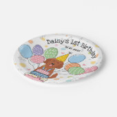 ゴールデンドルドッグバースデーパーティー紙プレート ペーパープレート (アングル)