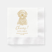 ゴールデンドルドッグパーソナライズされた応援ナプキンス 縁ありカクテルナプキン (正面)