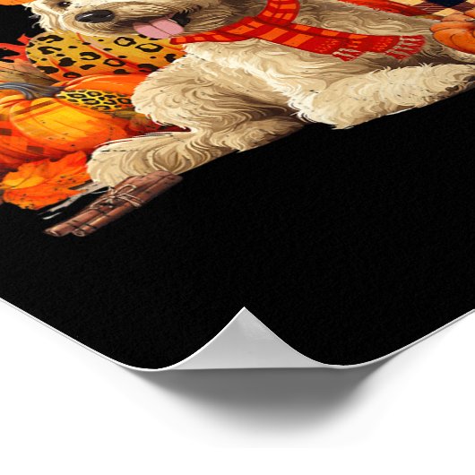 ゴールデンドルドッグ秋スカーフレオパパンプキンスオトゥム ポスター (角)