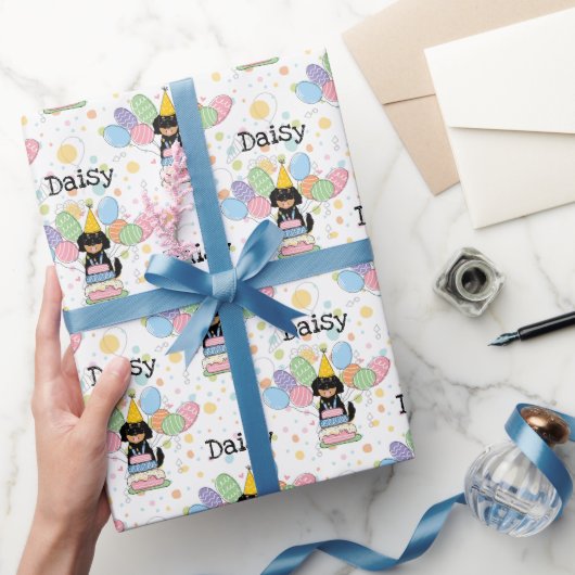 ゴールデンドルドッグ誕生日 ラッピングペーパー (ギフト)