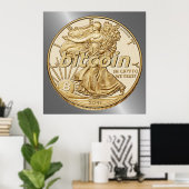ゴールデンドルビットコイン暗号通貨おもしろいHODL ポスター (ホームオフィス)