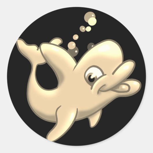 ゴールデンドルフィクラシックンラウンドステッカー ラウンドシール (正面)