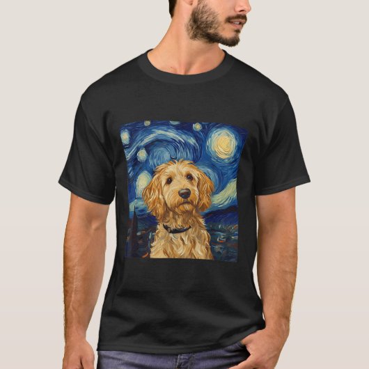 ゴールデンドルヴァンゴッホ星空の夜 Tシャツ (正面)