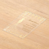 ゴールデンドレスブライダルシャワーアクリル招待状 アクリル招待状 (レイダウン)