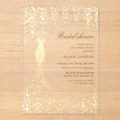 ゴールデンドレスブライダルシャワーアクリル招待状 アクリル招待状 (正面)