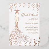 ゴールデンドレスブライダルシャワーフォイル招待状 箔招待状 (正面)