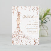 ゴールデンドレスブライダルシャワーフォイル招待状 箔招待状 (立ち正面)